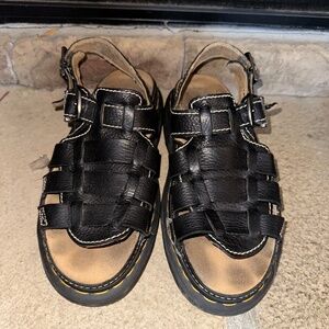 Dr. Martens Black Leather Sandals, size 11W